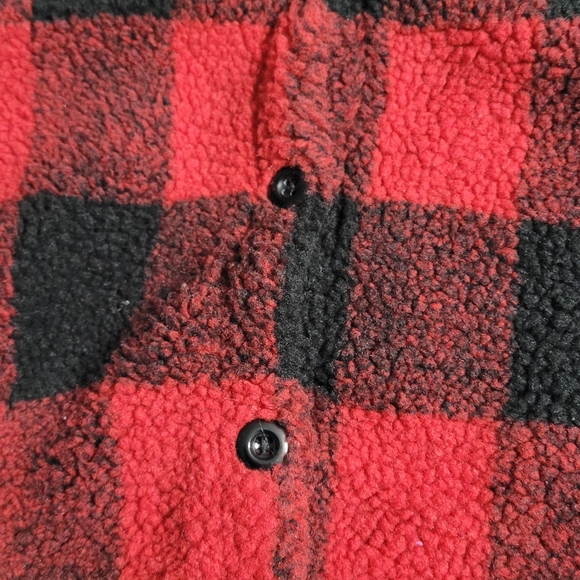 Buffalo Plaid Checkered Sherpa Button Up Jacket, 24 Months Unisex - Picture 6 of 7